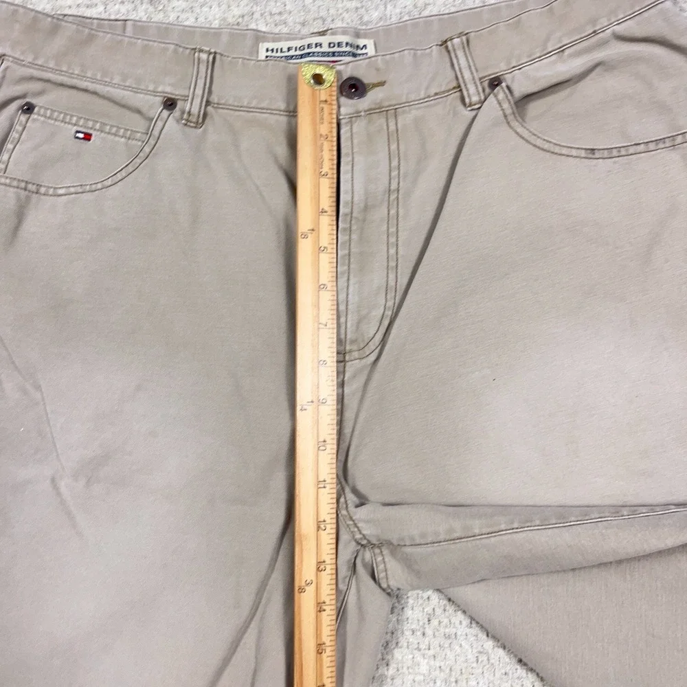 Vintage Y2K Tommy Hilfiger Denim Shorts Men 38 Tan Baggy Jorts Baggy Loose Skate - Picture 11 of 14